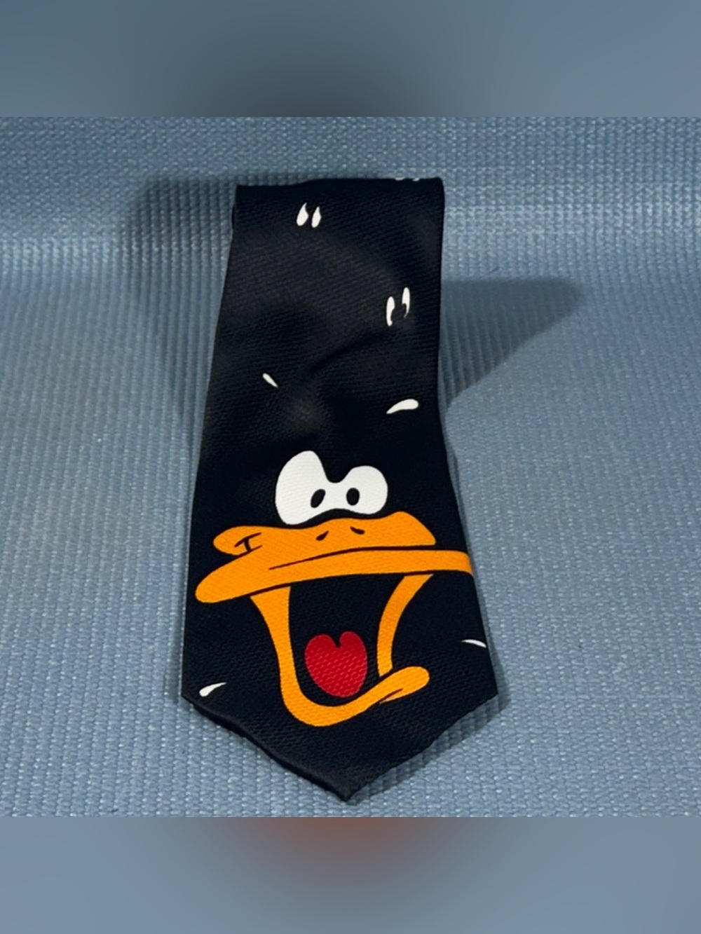 Looney Tunes Mania Daffy Duck Neck Tie Black Sweat Eyes Vintage